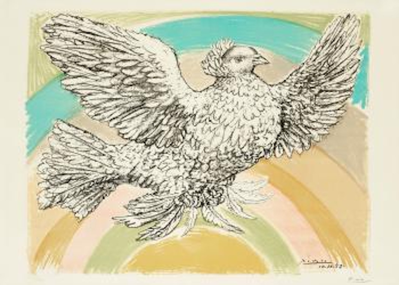 Colombe volant (à l'Arc-en-ciel) by Pablo Picasso