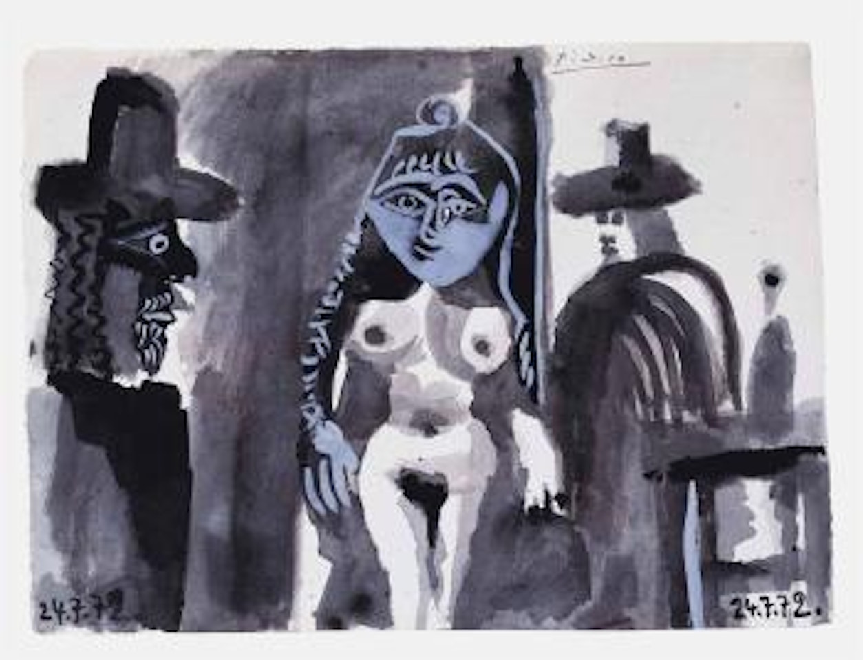 Nu debout et deux hommes by Pablo Picasso