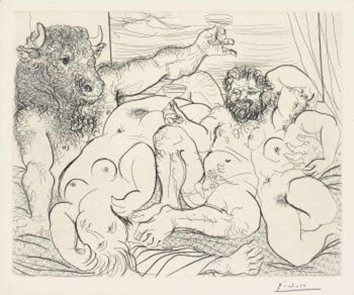 ScÃ¨ne bacchique au Minotaure, from: La Suite Vollard (B 192; Ba 351) by Pablo Picasso