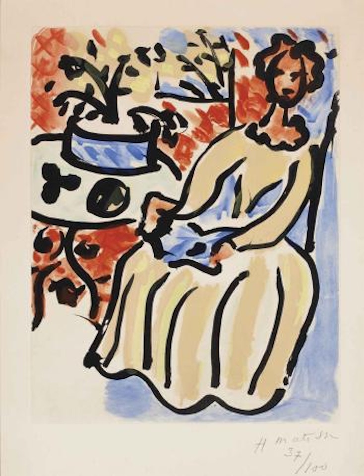 Marie-José en robe jaune (D. 817) by Henri Matisse