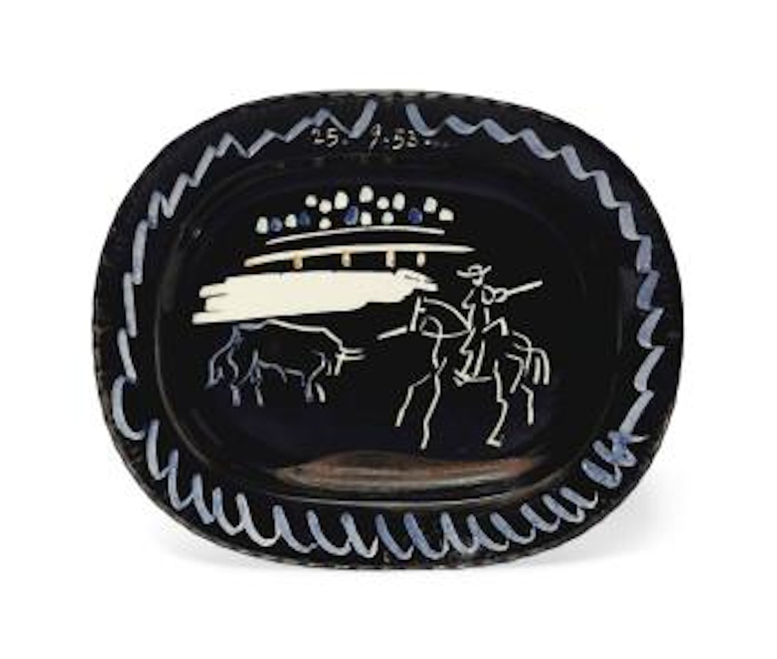 Corrida sur fond noir by Pablo Picasso