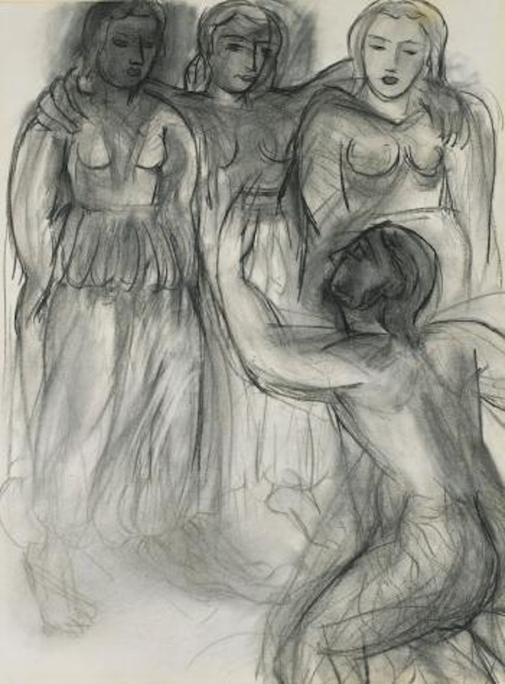 Ulysses Kneeling Before Nausicaa And Two Of Her Attendants by Henri Matisse