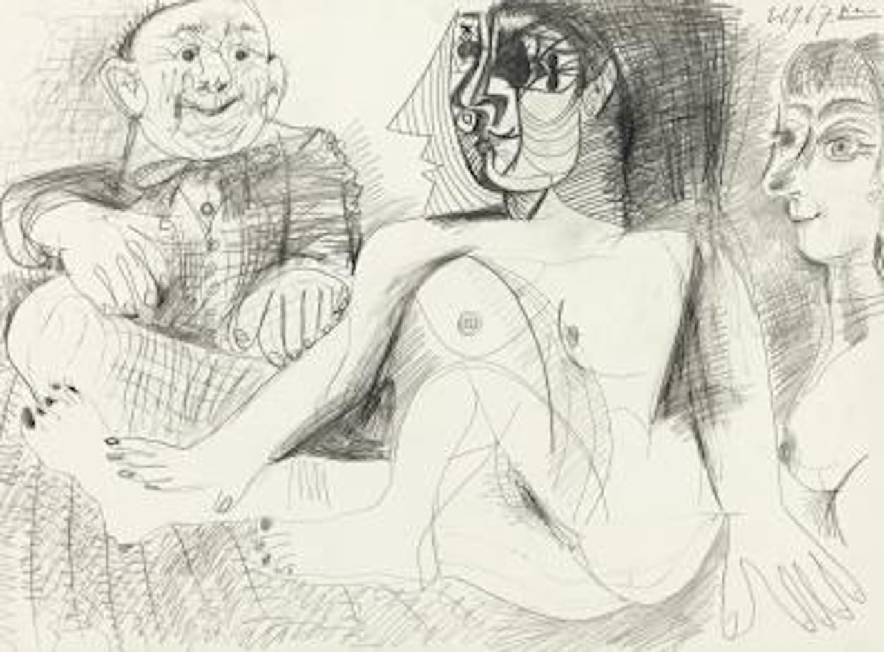 Deux Femmes Et Homme by Pablo Picasso