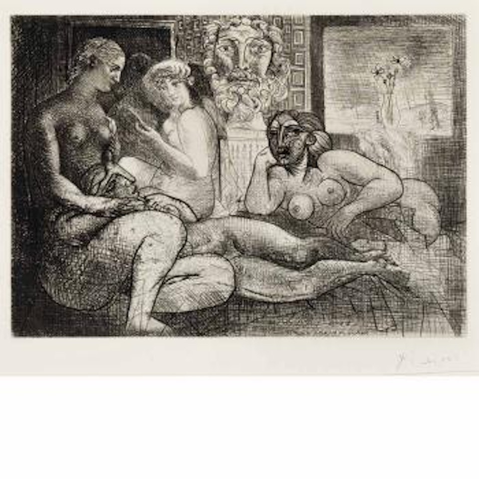 Four models and a sculpted head (B. 219) by Pablo Picasso