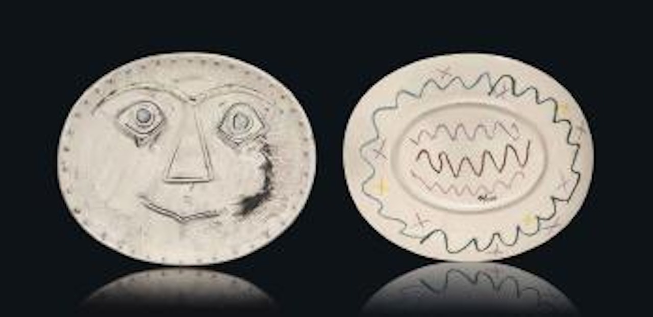 Visage géométrique (recto); Pastelles et patine (verso) by Pablo Picasso
