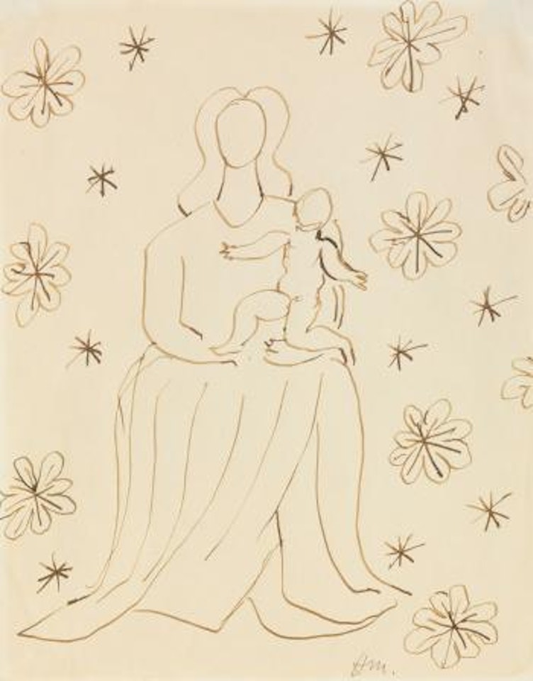 Vierge À L'enfant (Sketch For Vence Chapel) by Henri Matisse