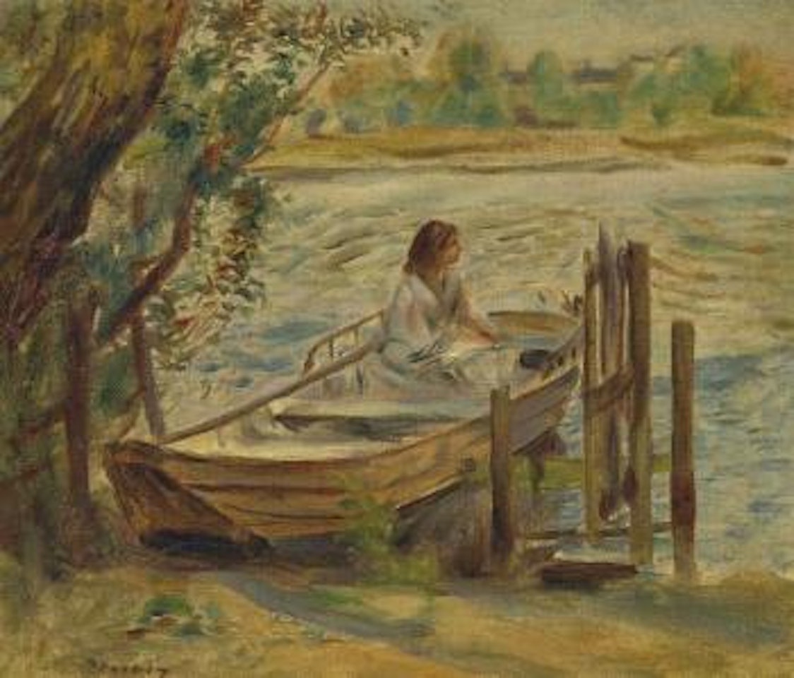 Jeune femme dans une barque by Pierre-Auguste Renoir