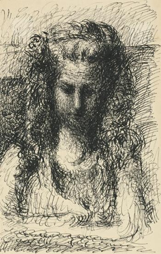 Portrait De Francoise And Projet De Sculpture Oiseau Et Femme: A Double Sided Drawing by Pablo Picasso