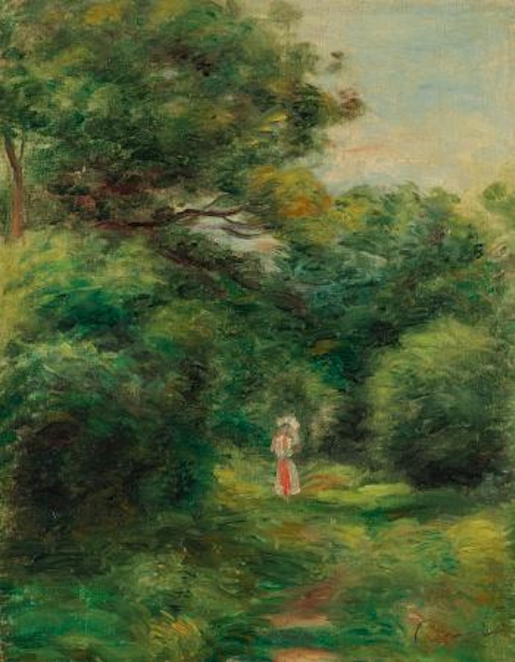 Allée Dans Un Bois, Femme Avec Enfant Dans Les Bras by Pierre-Auguste Renoir