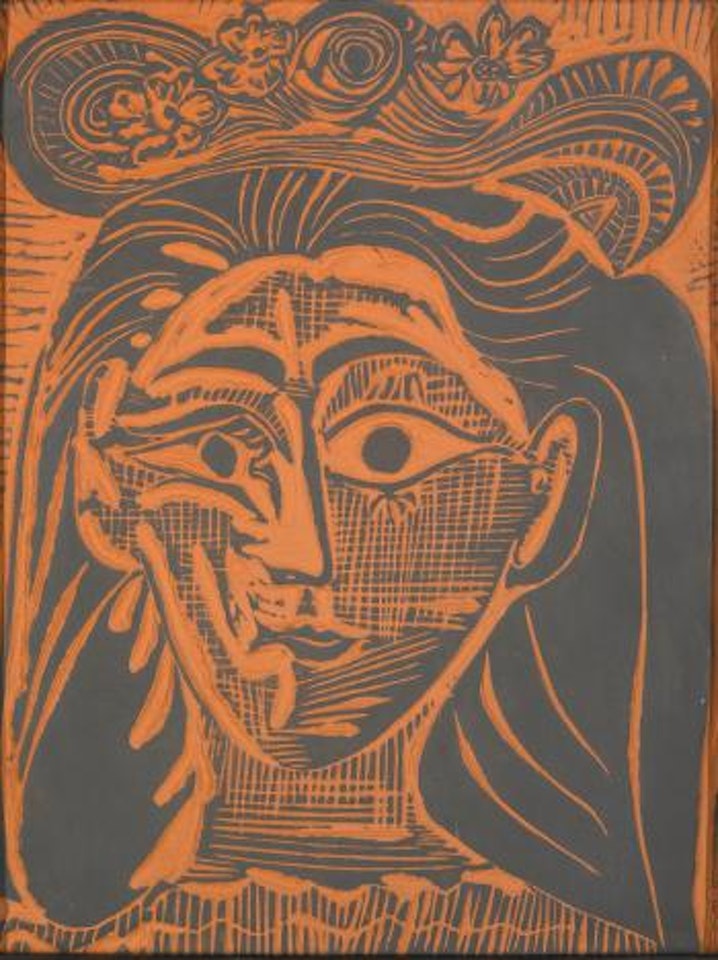 Femme Au Chapeau Fleuri (A. R. 521) by Pablo Picasso