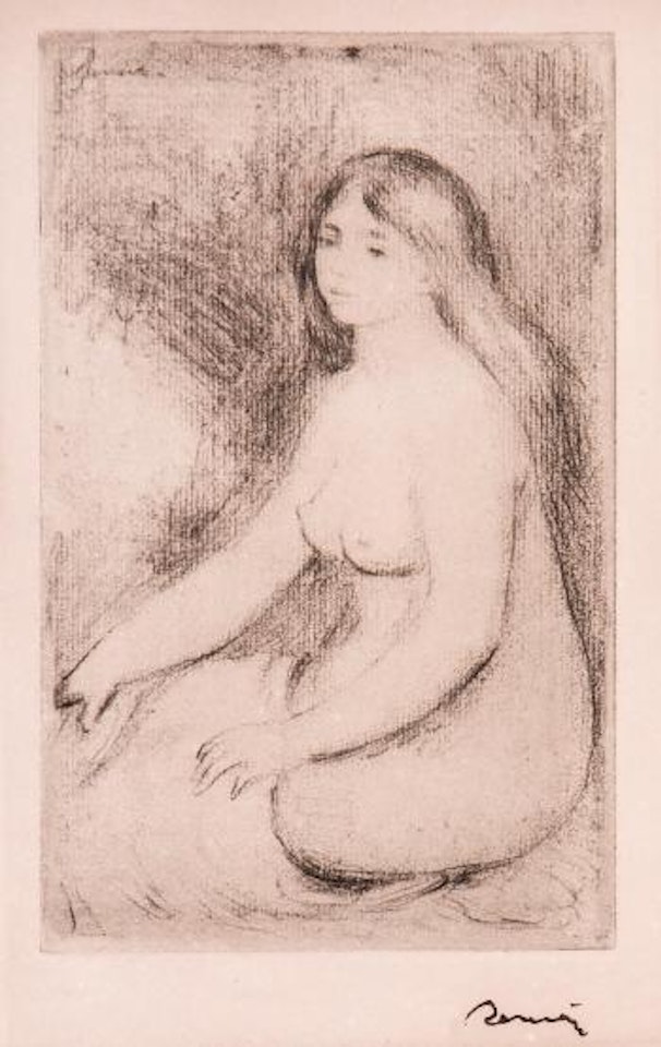 Baigneuse assise (from Art et Nature) (d.11) by Pierre-Auguste Renoir
