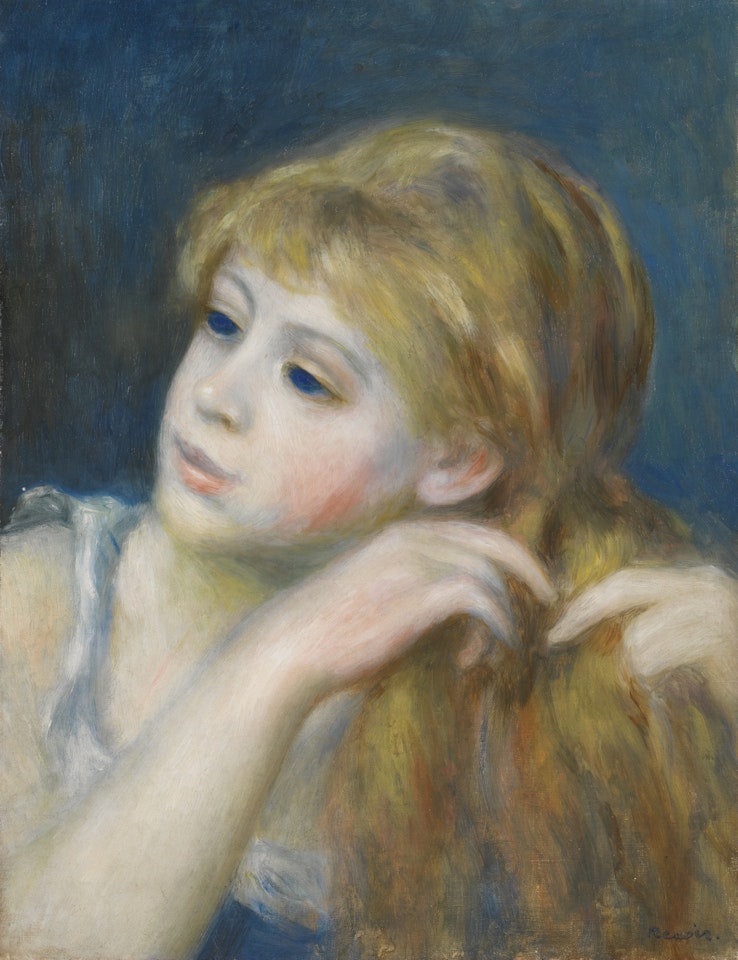 TÊTE DE JEUNE FILLE SE COIFFANT by Pierre-Auguste Renoir