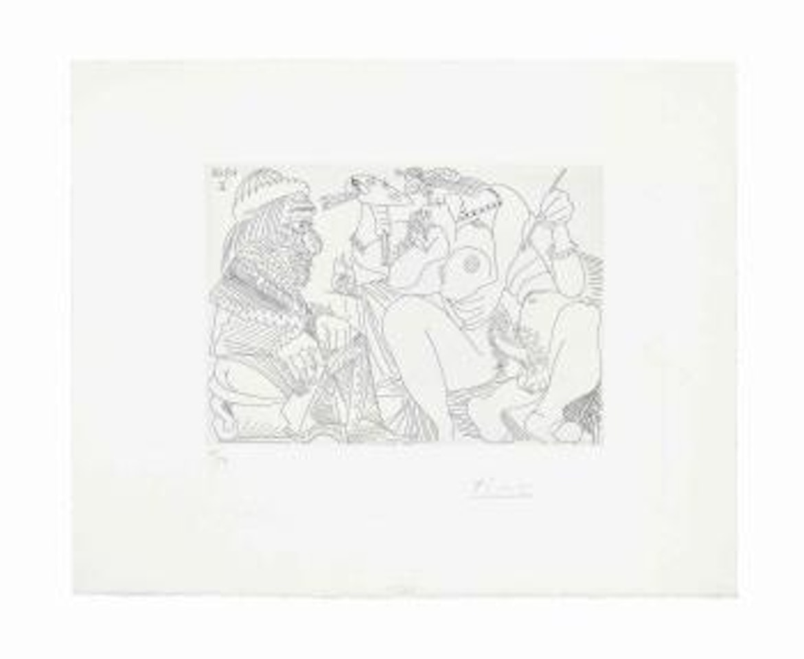 RaphaÃ«l et la Fornarina XVI: Le Pape est Toujours sur son Pot, Songeur, from: SÃ©ries 347 by Pablo Picasso