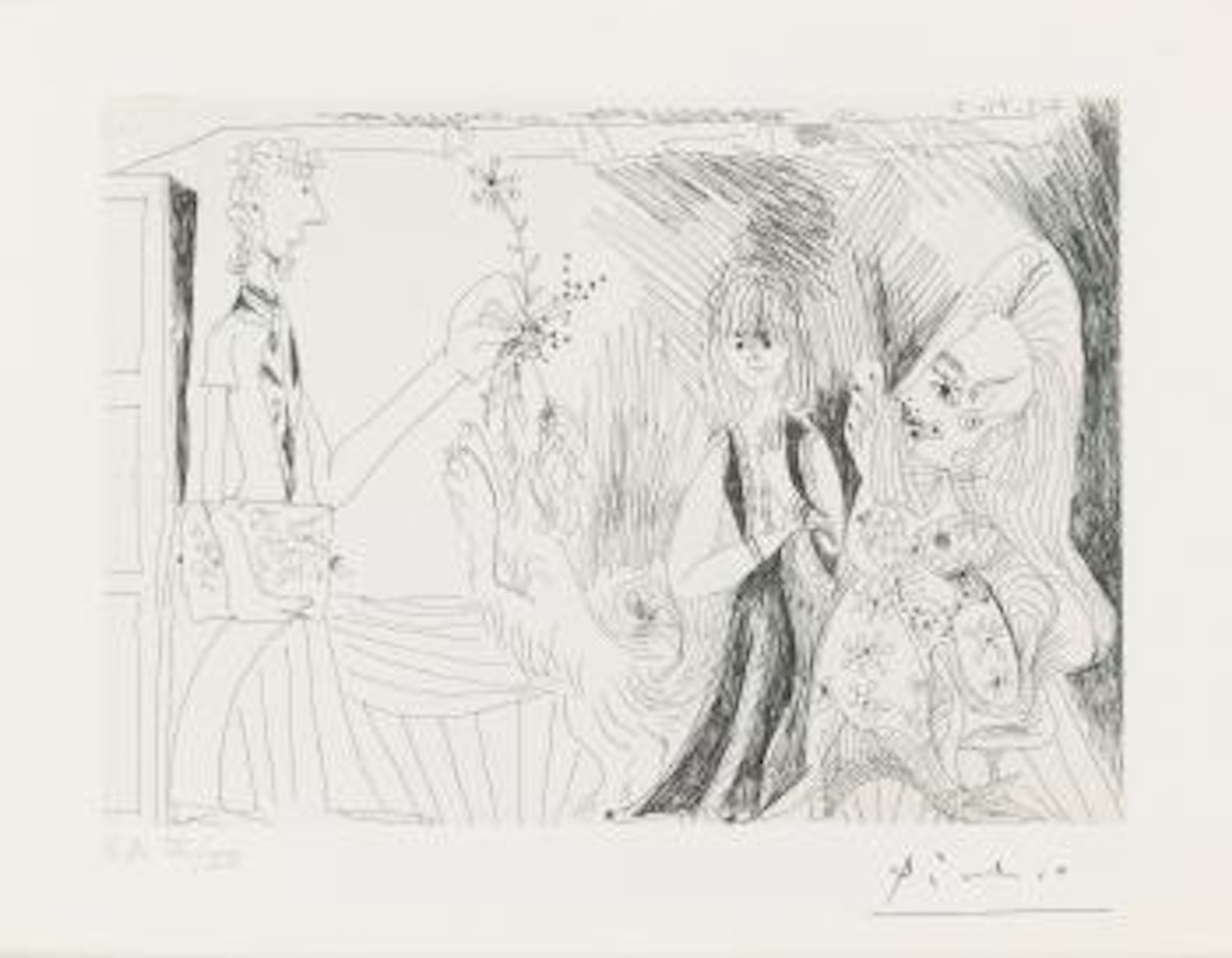 Kaboul, Avec Piero Crommelynck, Sa Femme Et Sa Fille (Bloch 1924; Baer 1932) by Pablo Picasso