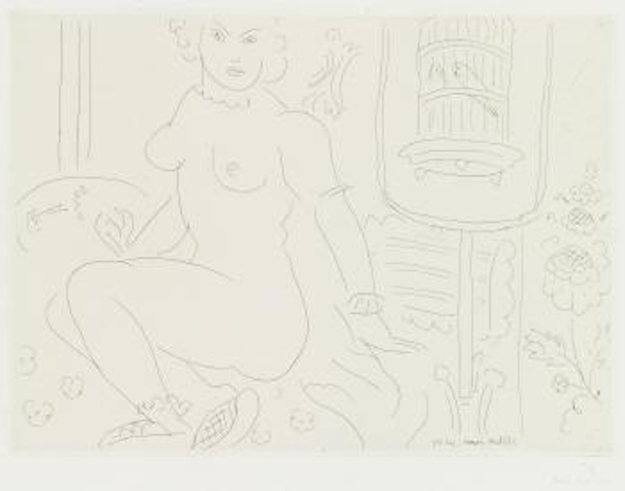 Nu Près D'une Cage De Perruches (D. 212) by Henri Matisse