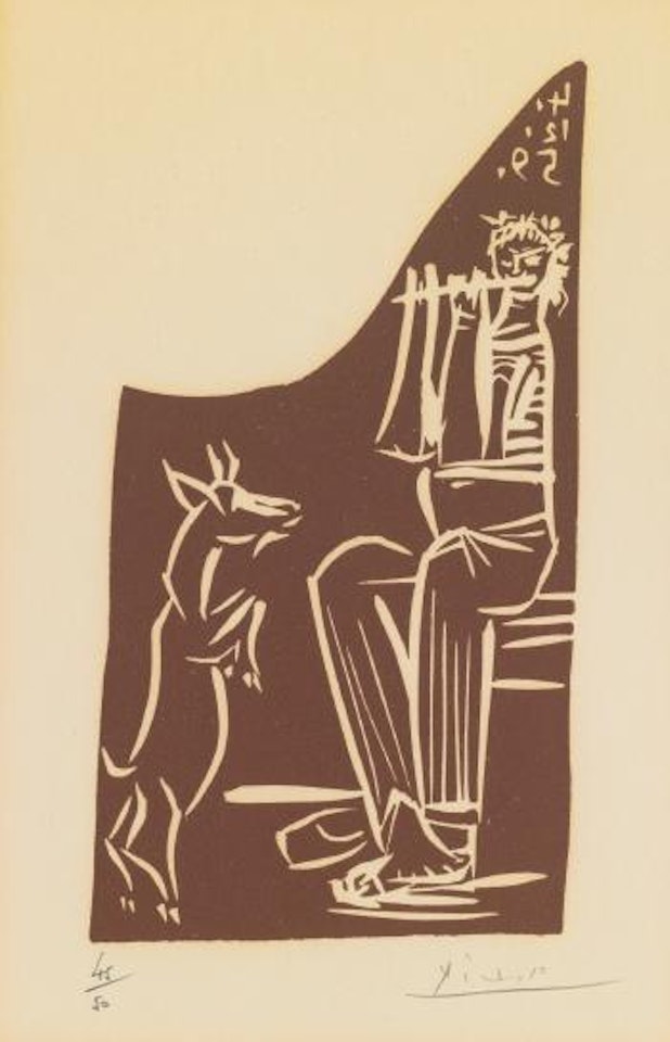 Faune Et ChÃ¨vre (B. 949; Pp. L-087) by Pablo Picasso