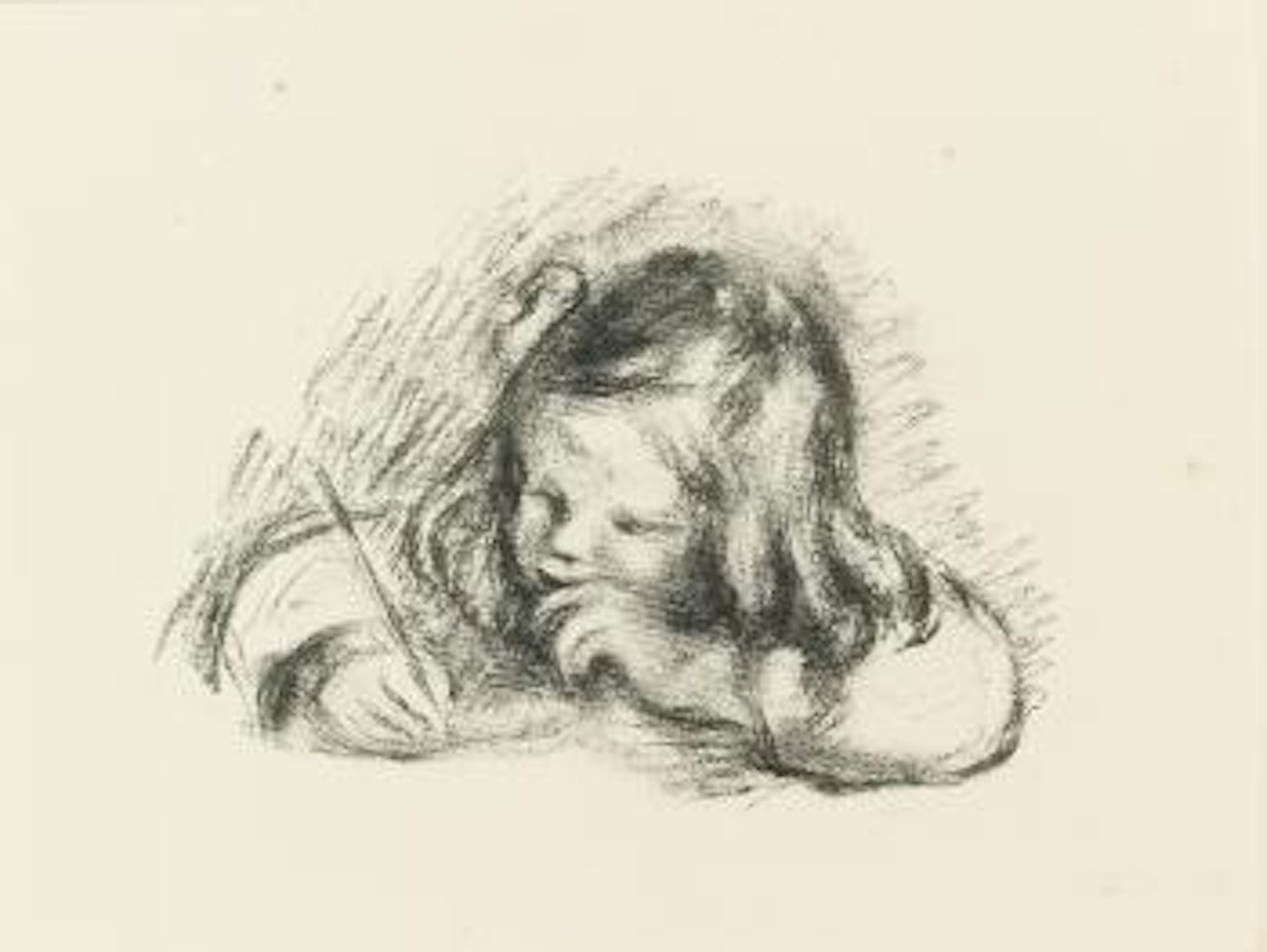 Le Petit Garçon Au Porte-plume/Claude Renoir Écrivait (D. 55) by Pierre-Auguste Renoir