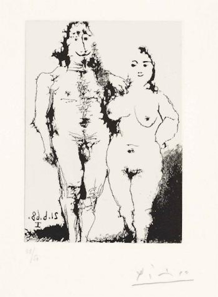Standing Nude Couple, from: SÃ©ries 347 by Pablo Picasso