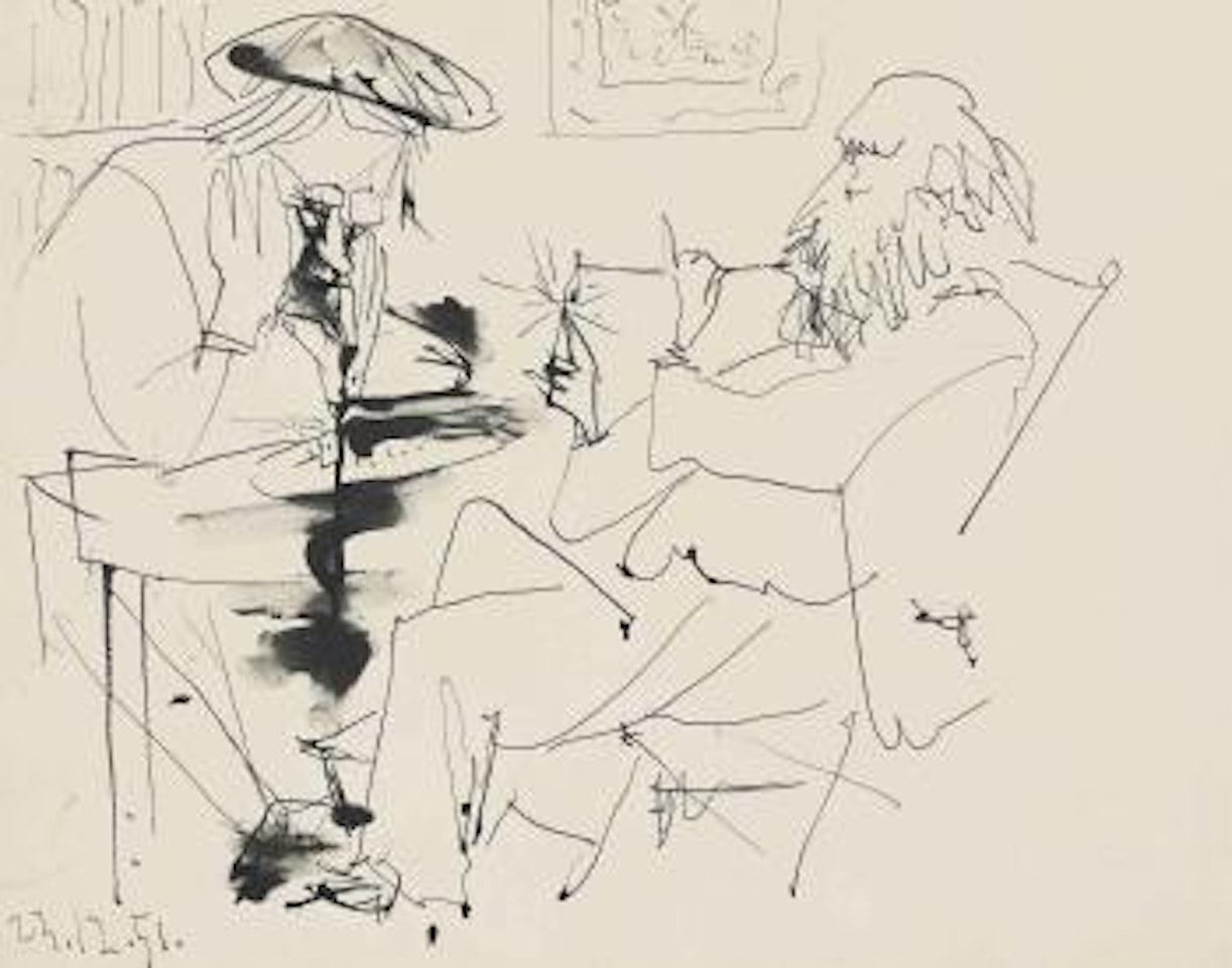 Hommes jouant aux échecs by Pablo Picasso