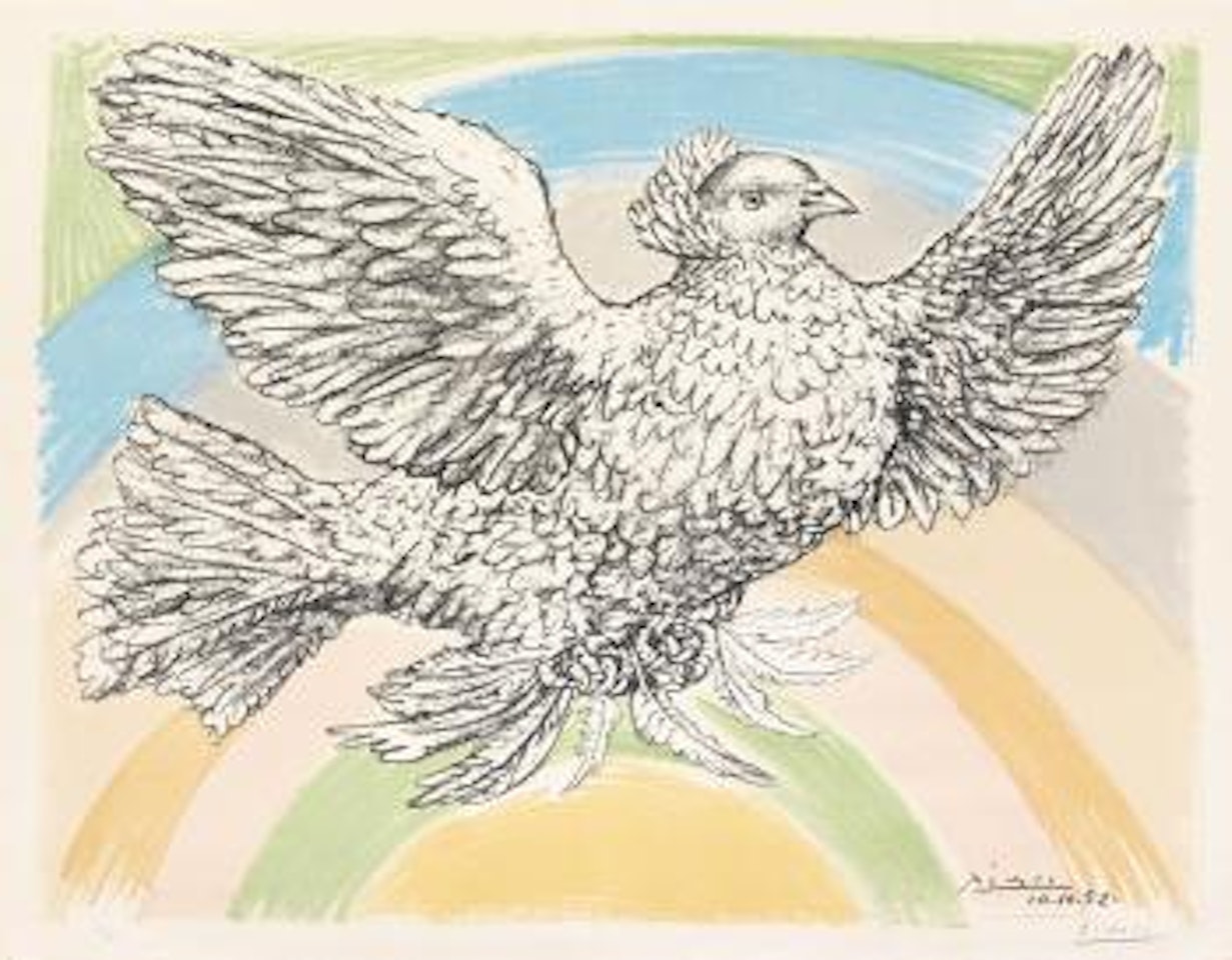 Le Columbe Volant (á L'arc-en-ciel) by Pablo Picasso