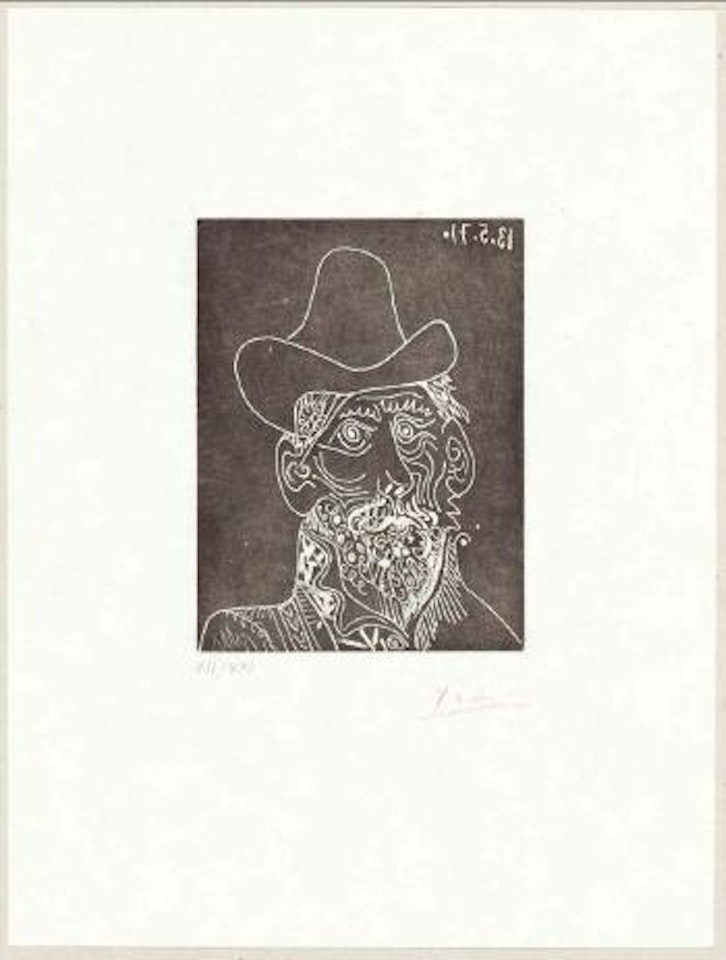 Buste D'homme Barbu Au Chapeau by Pablo Picasso