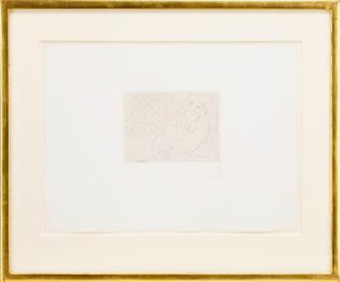 Figure assise sur fond de carreaux fleuris by Henri Matisse