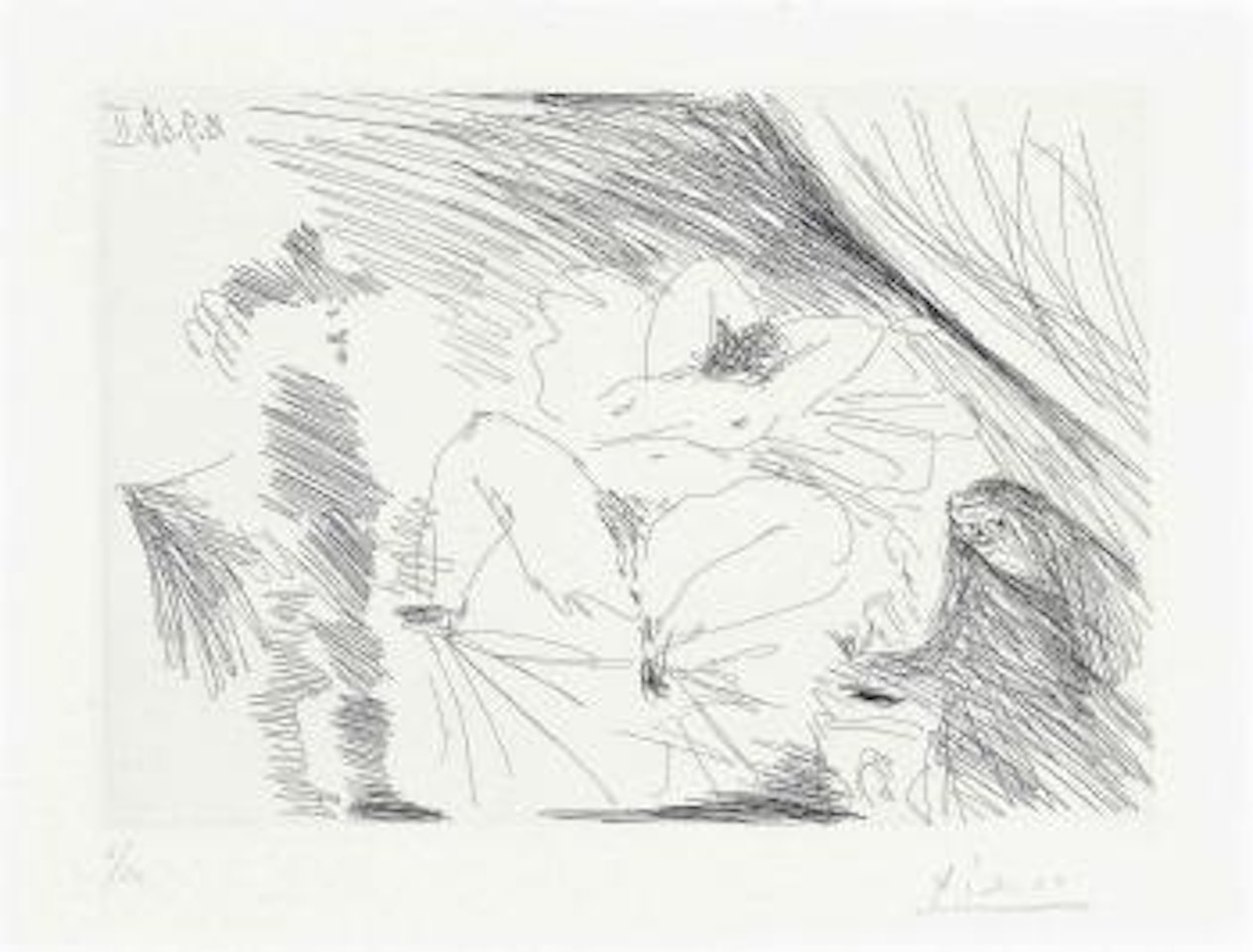 Jeune Femme Au Lit, CÃ©lestine Et Gentilhomme, From: SÃ©ries 347 by Pablo Picasso