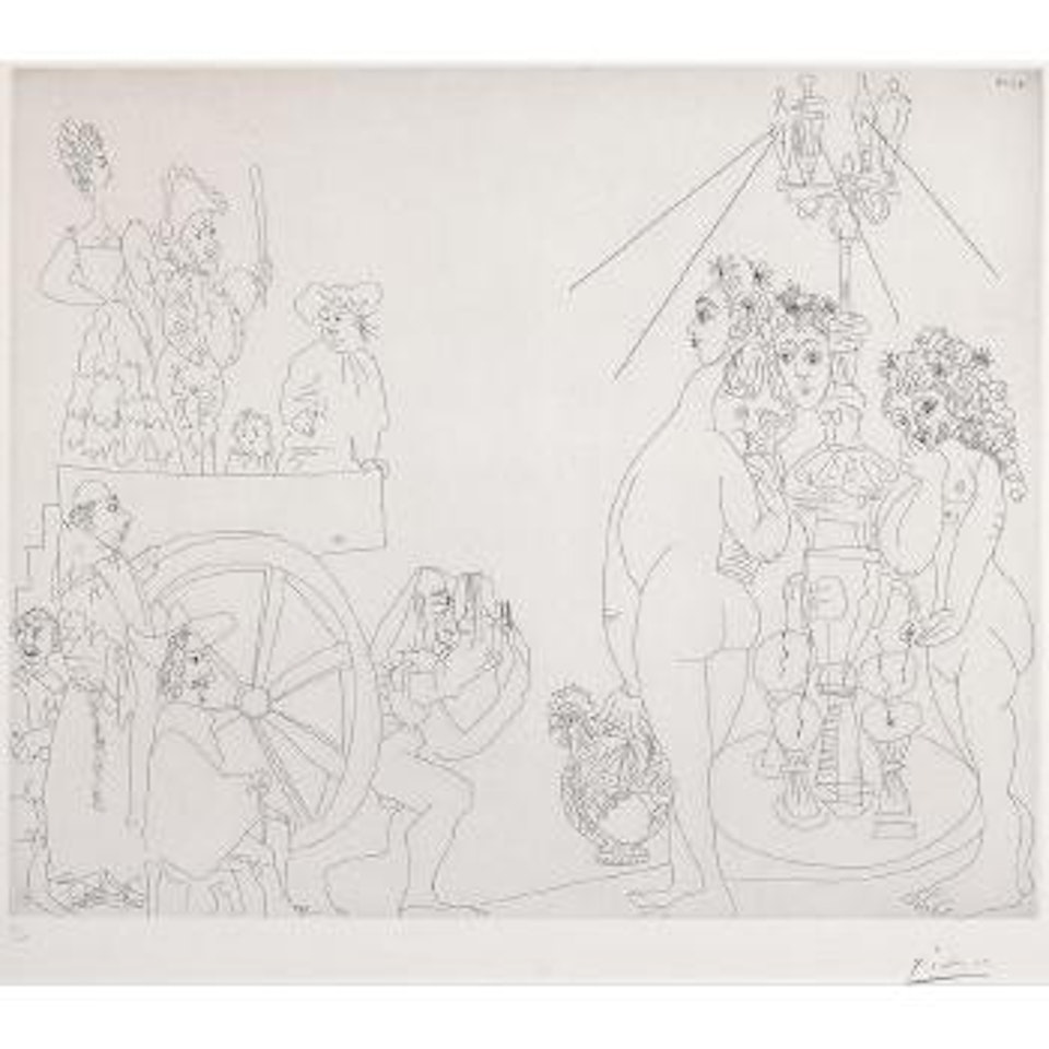 Retour aux Sources: Picasso Touriste Ã  la Fuente de Danaletas, pl. 81, from SÃ©ries 347 (B. 1561; Ba. 1577), 1968 by Pablo Picasso