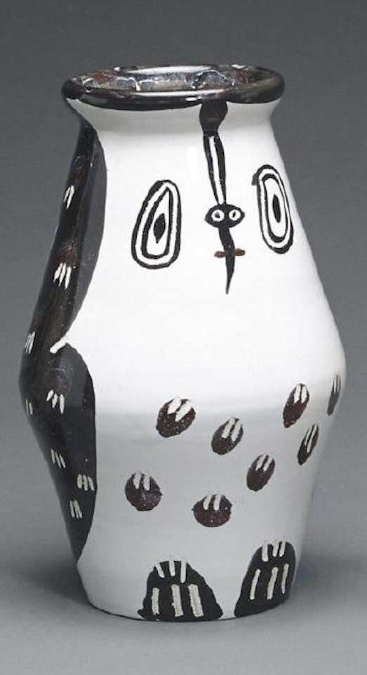 Black and Maroon Owl (A.R. 123) by Pablo Picasso