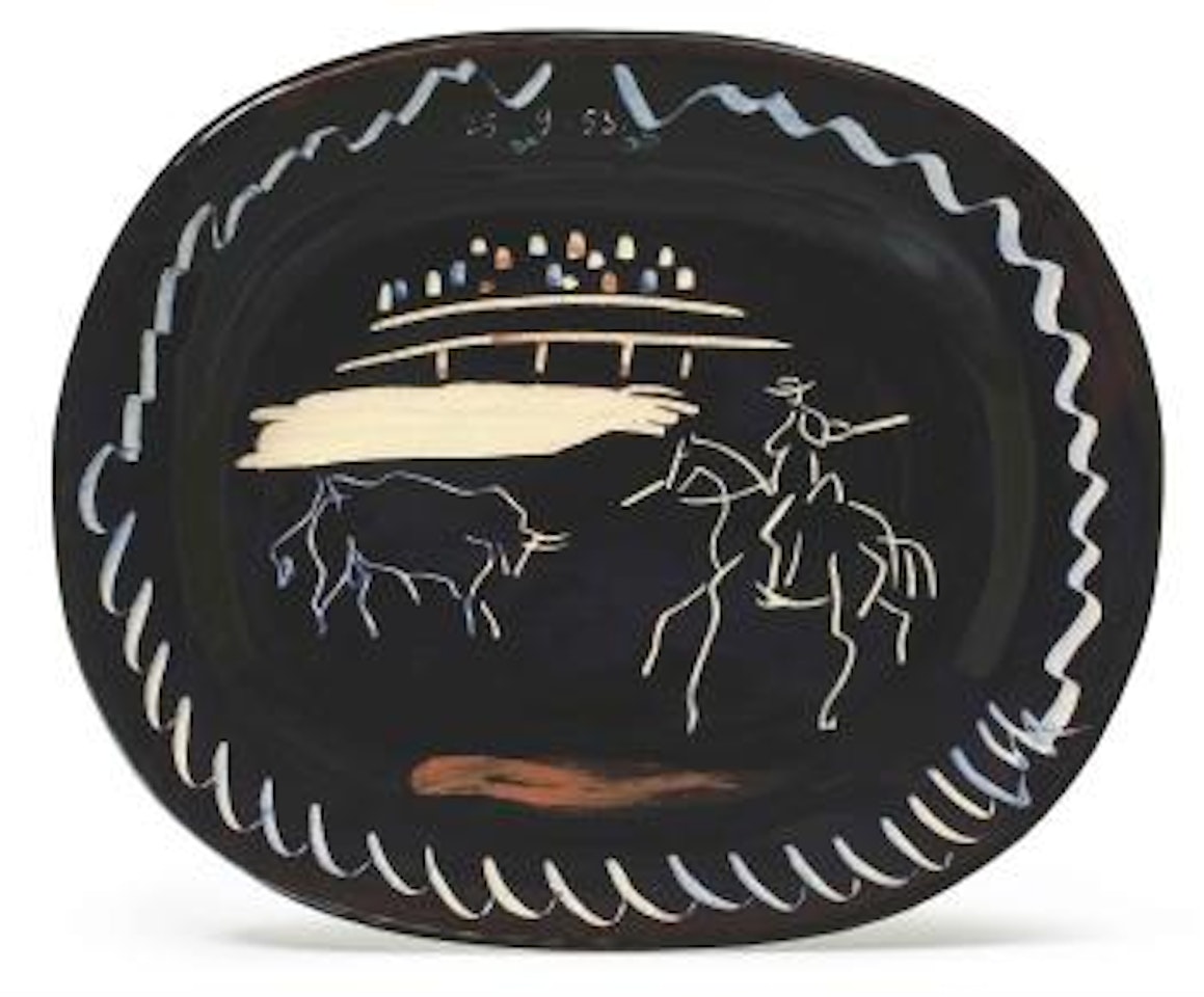 Corrida sur fond noir (A. R. 198) by Pablo Picasso