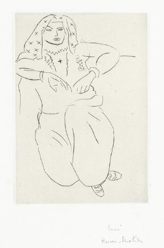 Orientale, tatouage en croix sur la poitrine by Henri Matisse