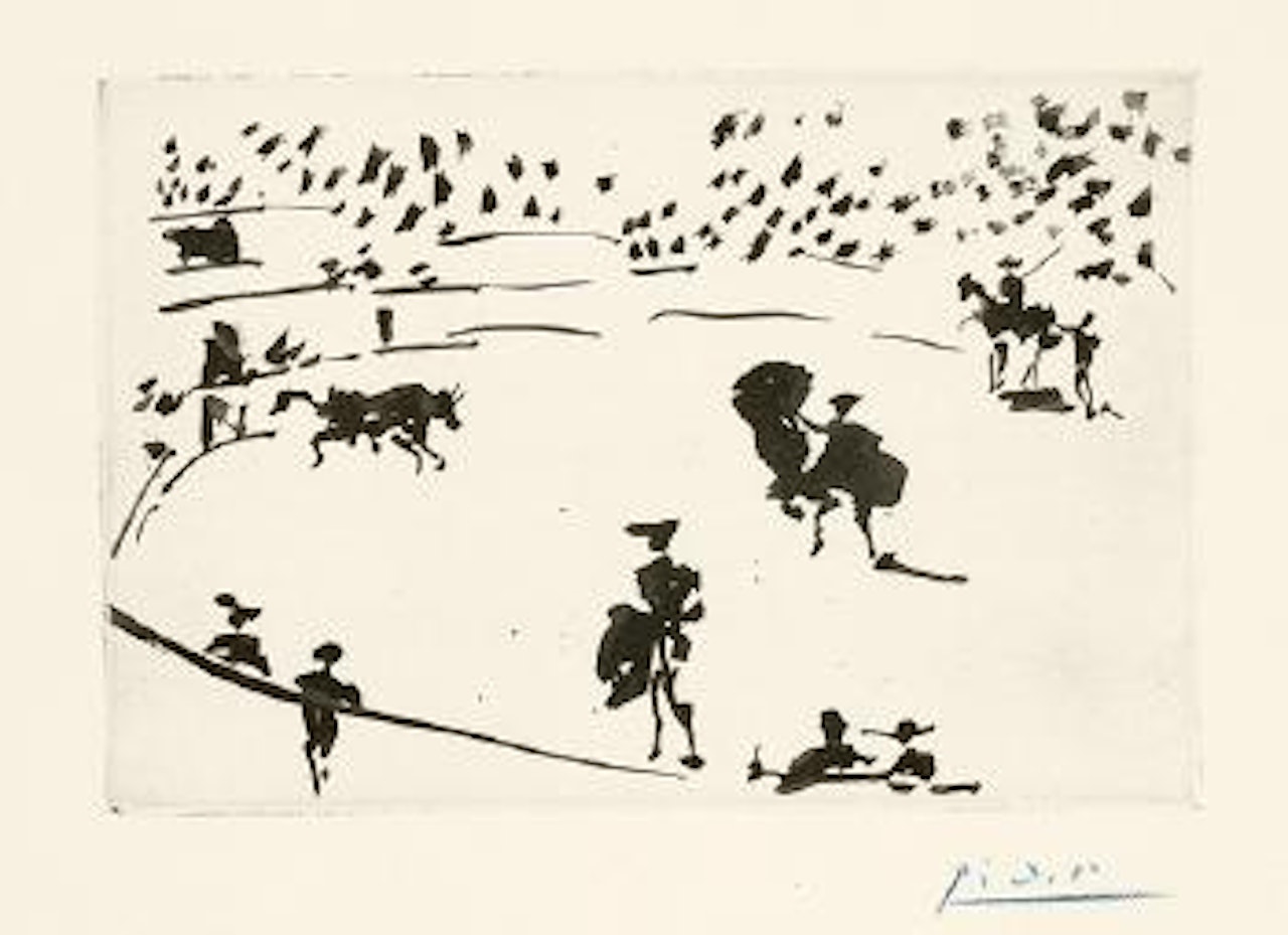 El toro sale del toril by Pablo Picasso