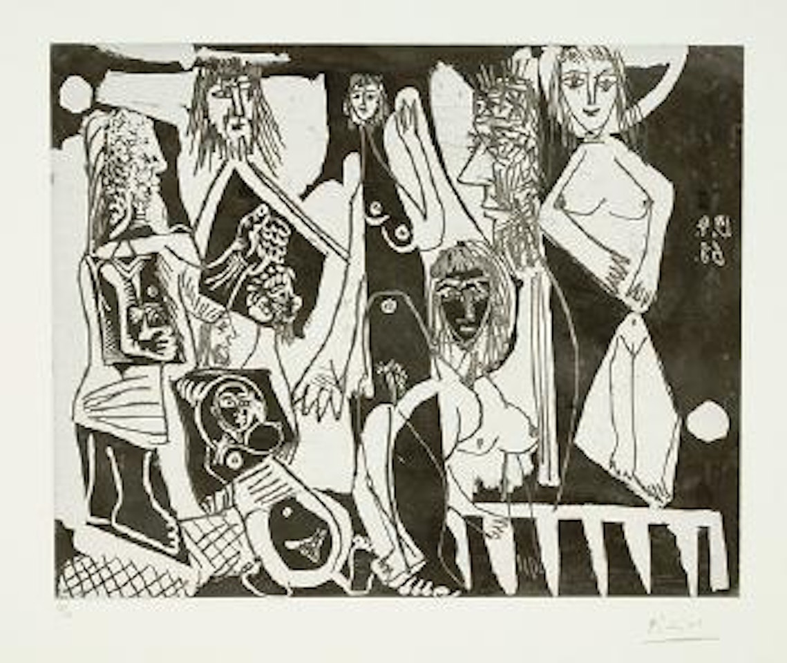 Femme au lit rêvant: Hommes et femmes by Pablo Picasso