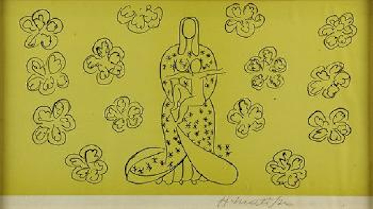 Vierge à l'enfant au décor fleuri by Henri Matisse