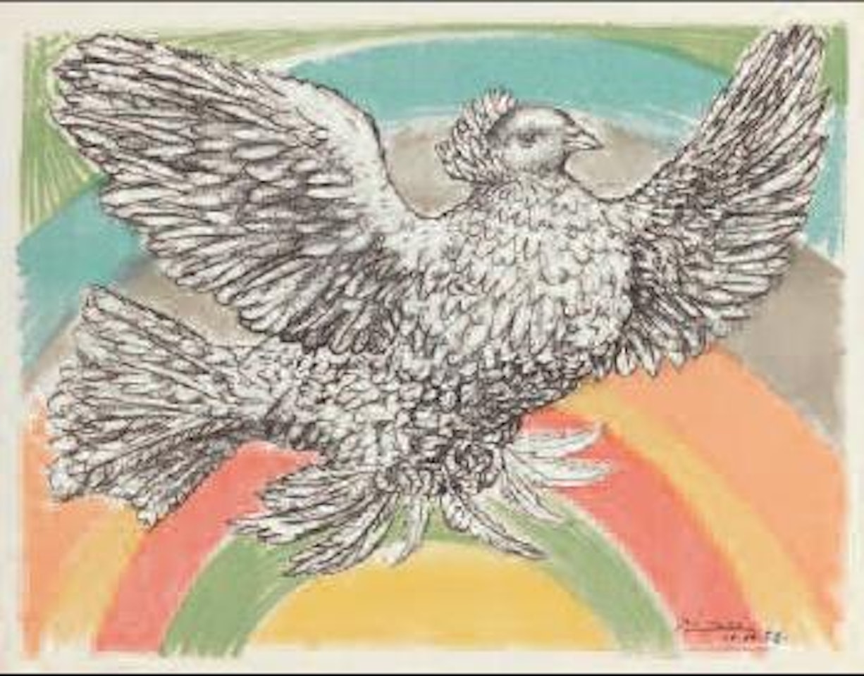 Colombe volant (à l’Arc en Ciel) by Pablo Picasso