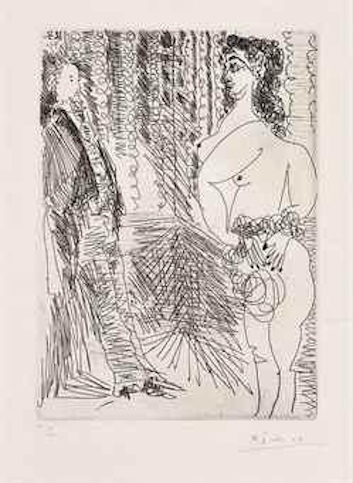 Degas Viewing Nude From The Left Side by Pablo Picasso