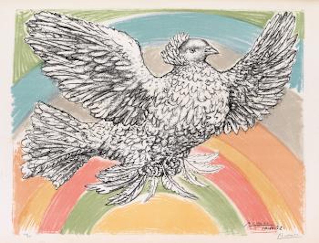 Le Colombe Volant (á L'arc-en-ciel) by Pablo Picasso