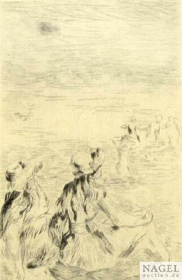 Sur la plage à Berneval by Pierre-Auguste Renoir