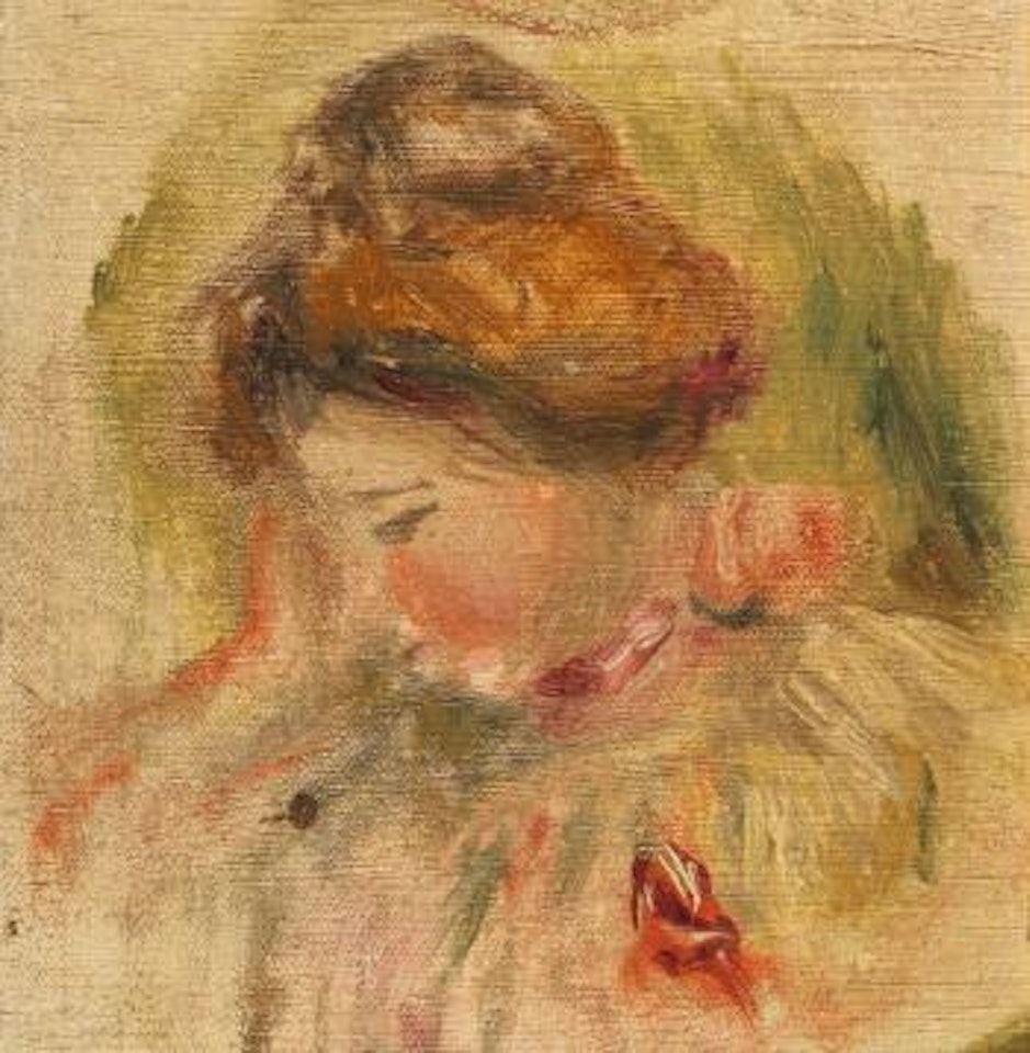 Petite Tête Au Corsage Jaune Ou Tête De Femme by Pierre-Auguste Renoir