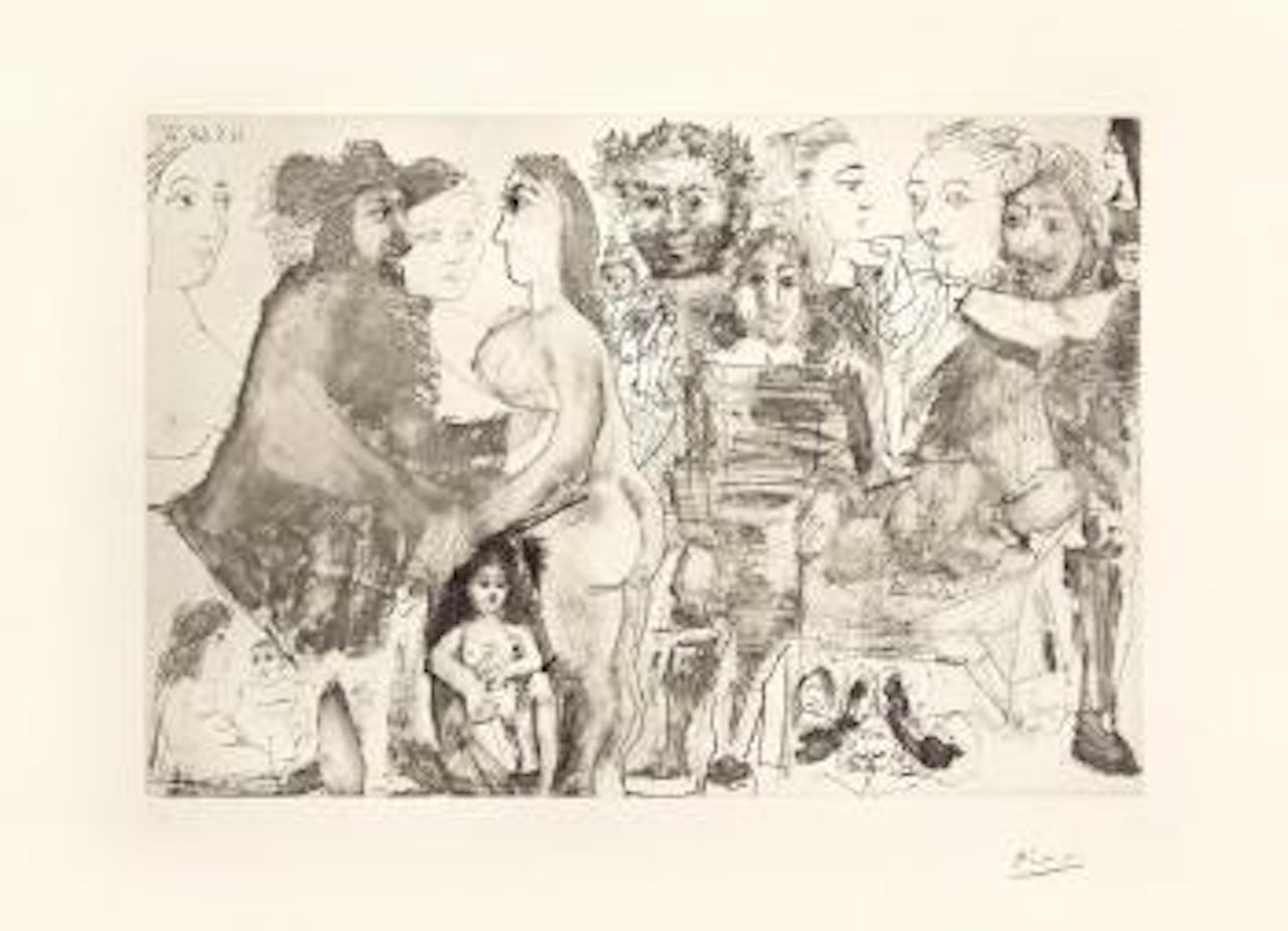 Mousquetaire attablÃ© avec un jeune garÃ§on, Ã©voquant sa vie by Pablo Picasso