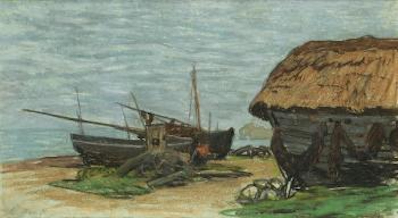 Etretat, Le Perrey, la porte d'Amont by Claude Monet