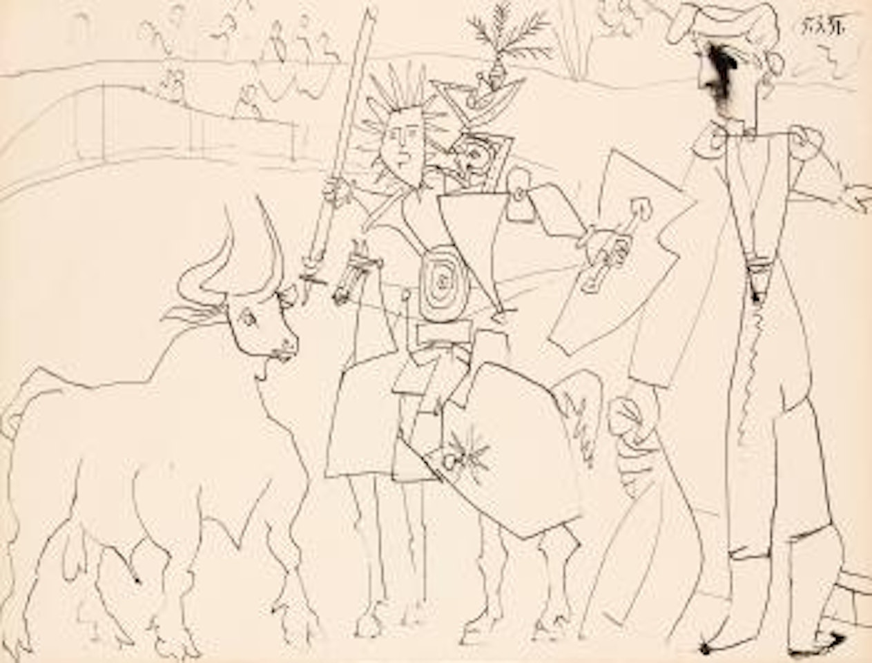 Chevalier Et Picador Dans L'arène by Pablo Picasso