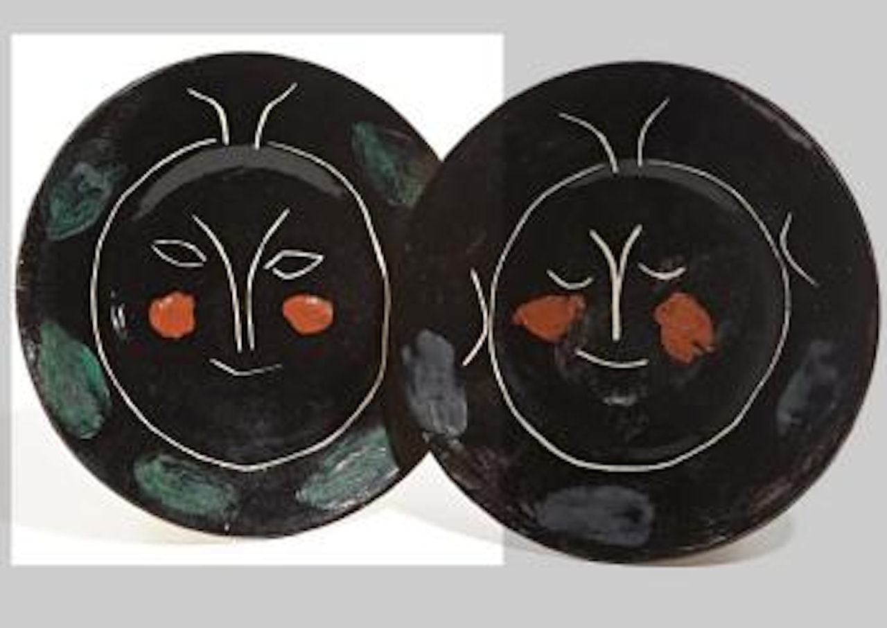 Service visage noir (Black Face Service): plate J by Pablo Picasso