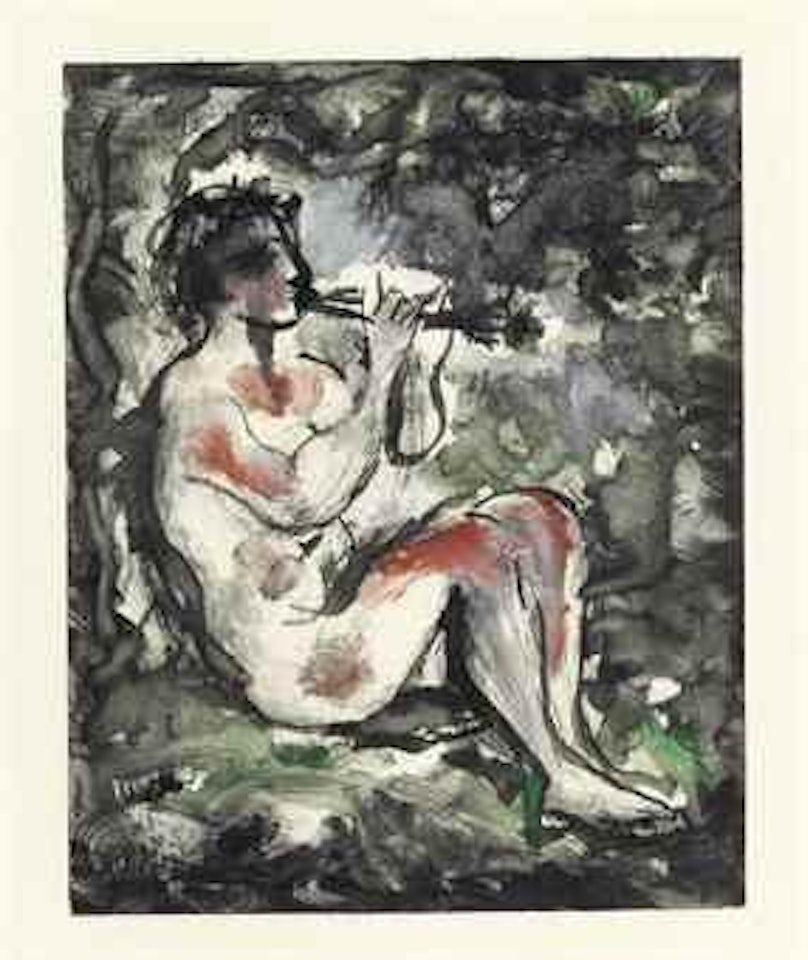Jeune flûtiste dans un bosquet by Pablo Picasso
