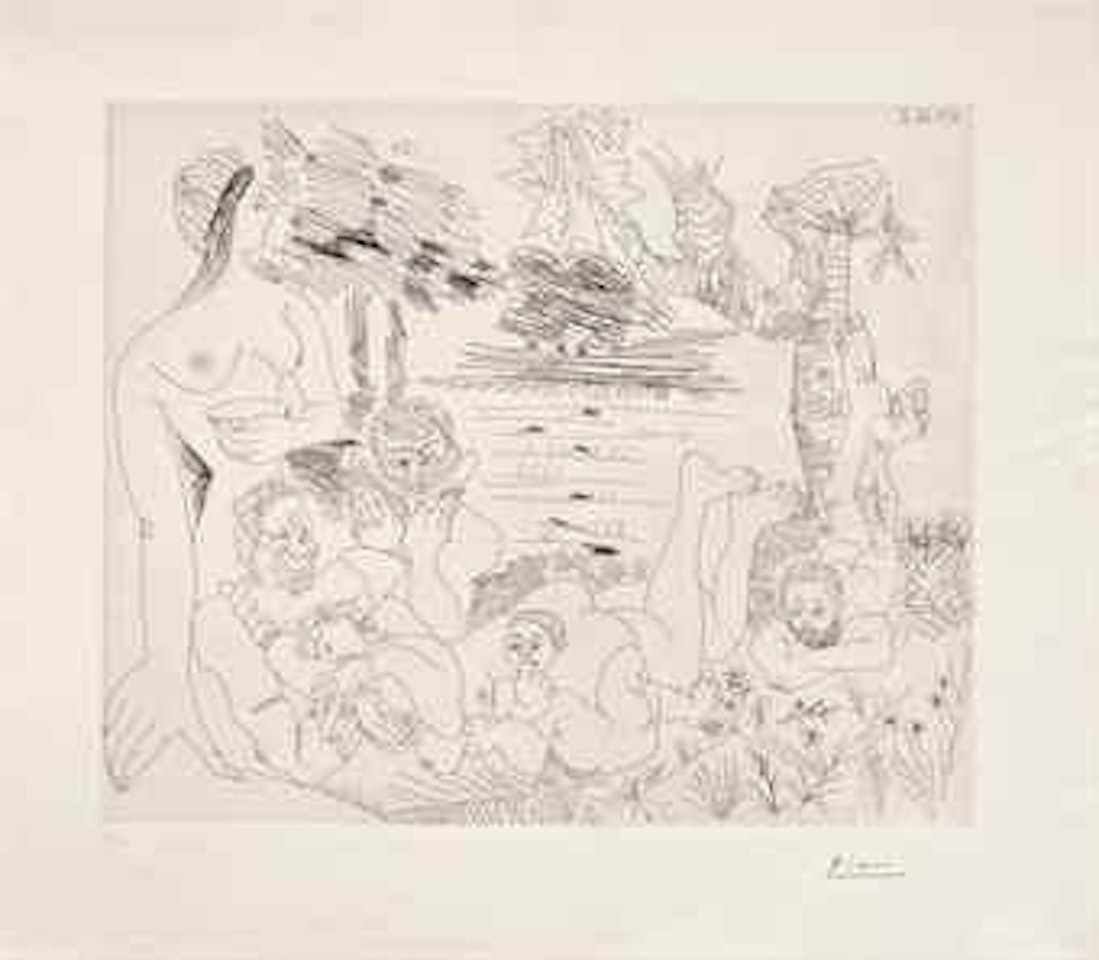 Scène Pastorale Poussinesque Sur Le Thème De Pan Et Syrinx, From: Séries 347 by Pablo Picasso