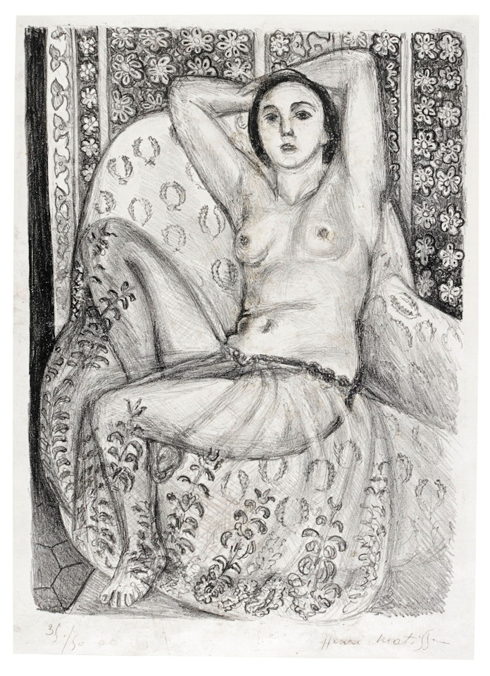 ODALISQUE ASSISE À LA JUPE DE TULLE (D. 443) by Henri Matisse