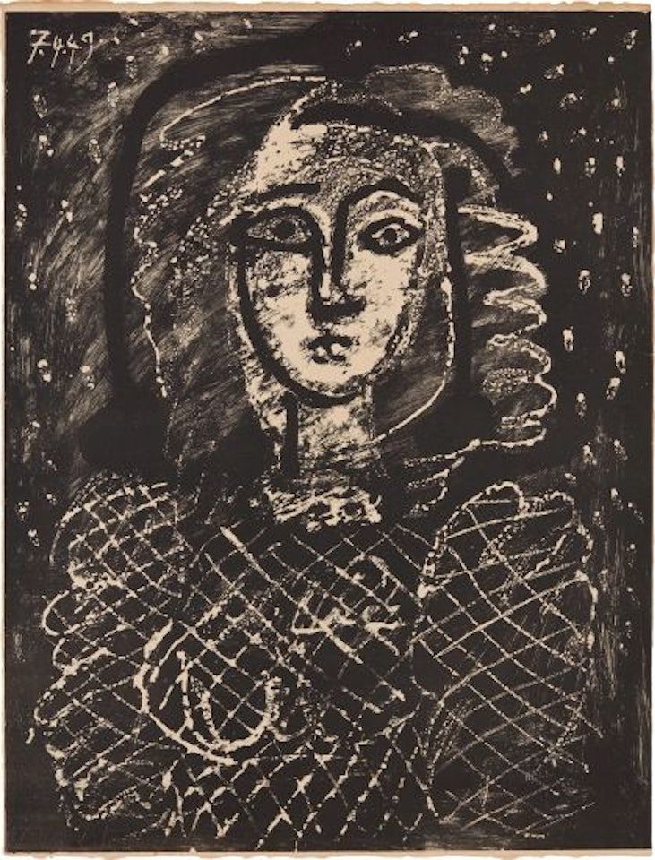 Buste au fond étoilé (Bust with Star Spangled Background) by Pablo Picasso