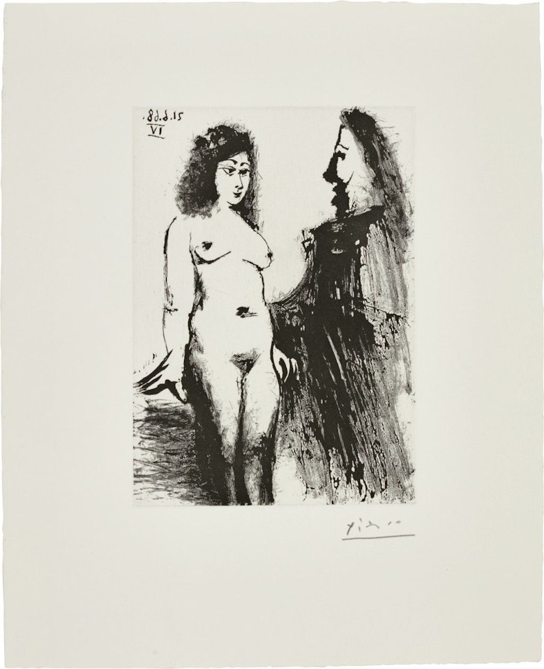 JEUNE PROSTITUÉE ET MOUSQUETAIRE (B. 1656; BA. 1673) by Pablo Picasso