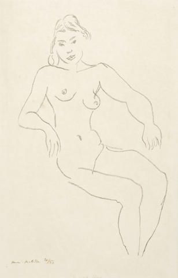Nu assis, chevelure foncée by Henri Matisse