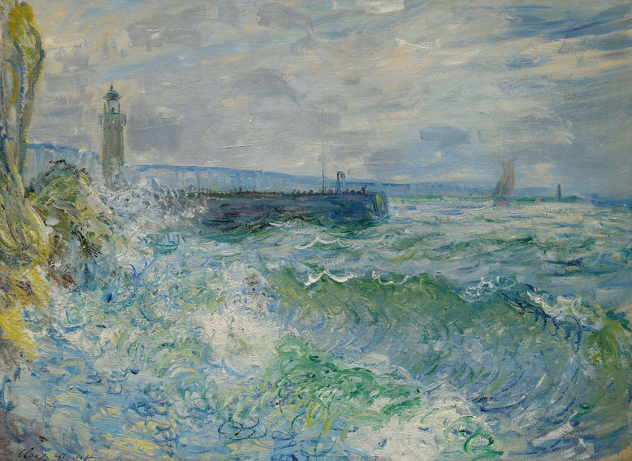 LA JETÉE DE FÉCAMP PAR GROS TEMPS by Claude Monet